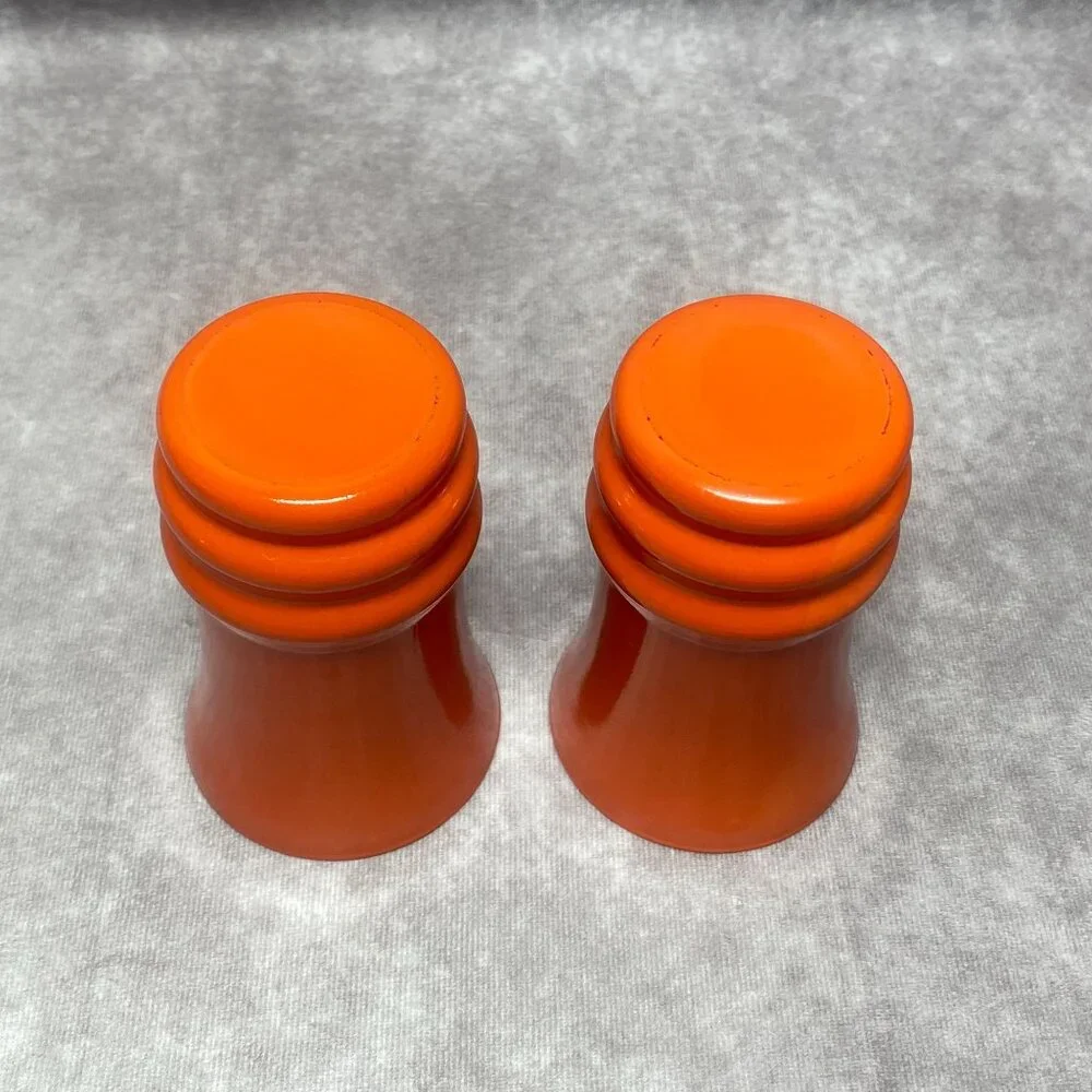 Vintage Anchor Hocking Tilt Ball Orange Ceramic Pitcher Jug  & Tumblers Set - Picture 9 of 15